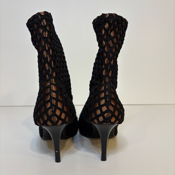 Elegant Black Mesh Ankle Boots - Picture 4 of 8